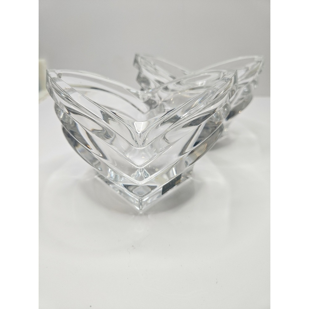 Mikasa Germany Crystal Heart Shaped Candle Holders Set of‎ 2